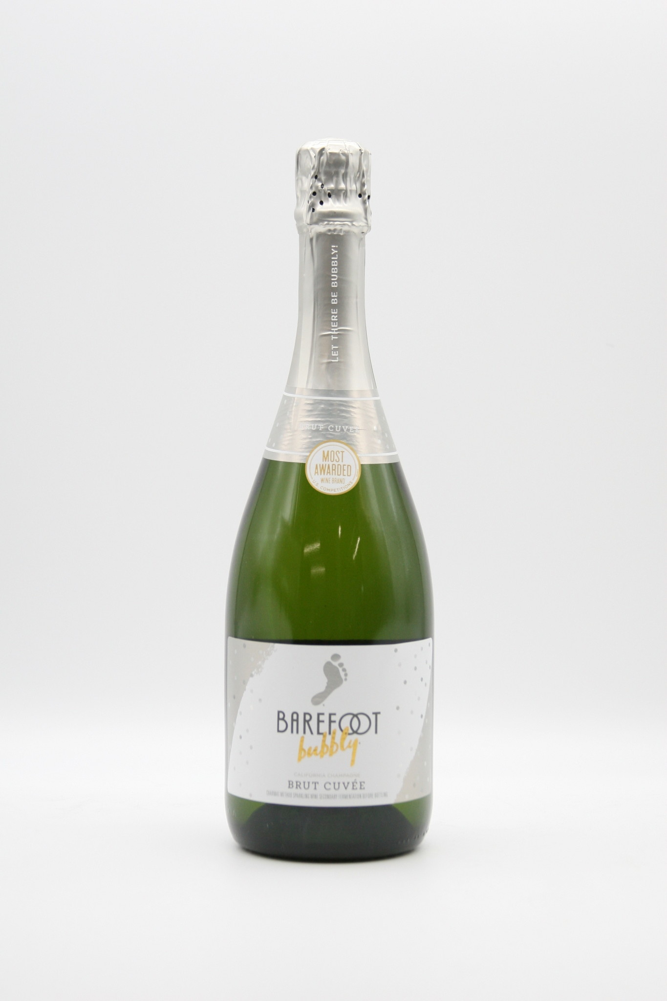 Barefoot Bubbly Brut Cuvee California Champagne Wine, 750ml Glass Bottle 