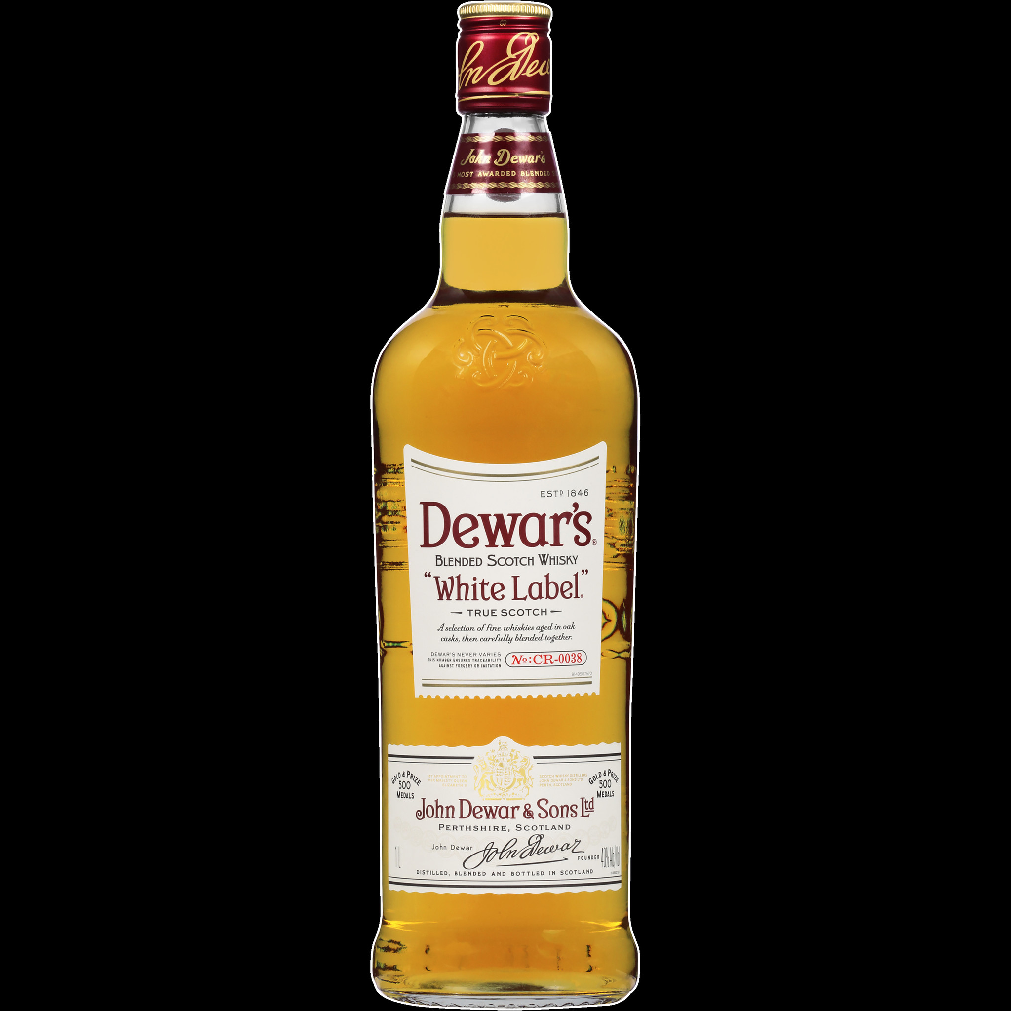 Dewars White Label 1L Cork and Key