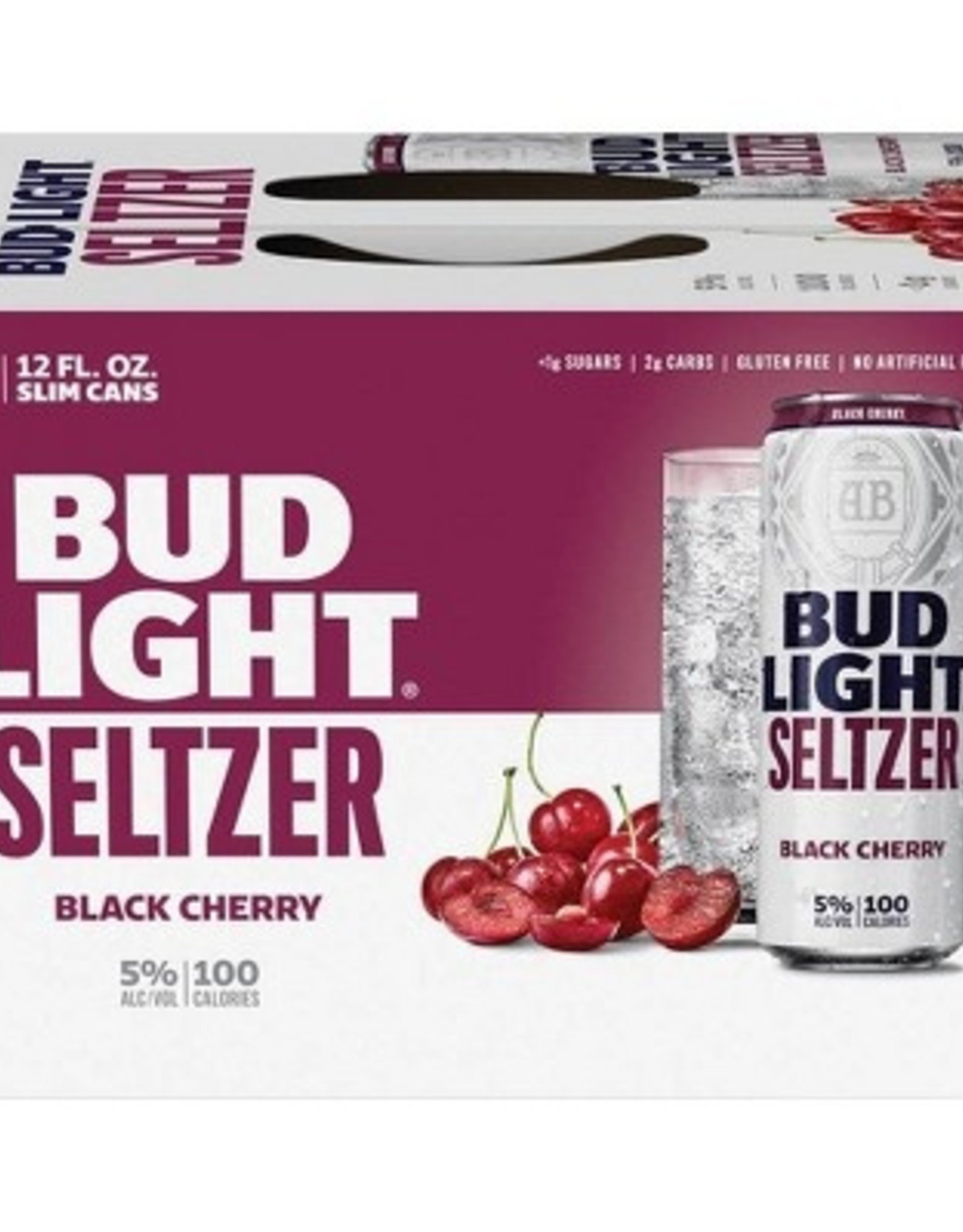 Bud Light Seltzer Black Cherry 12x12 oz slim cans