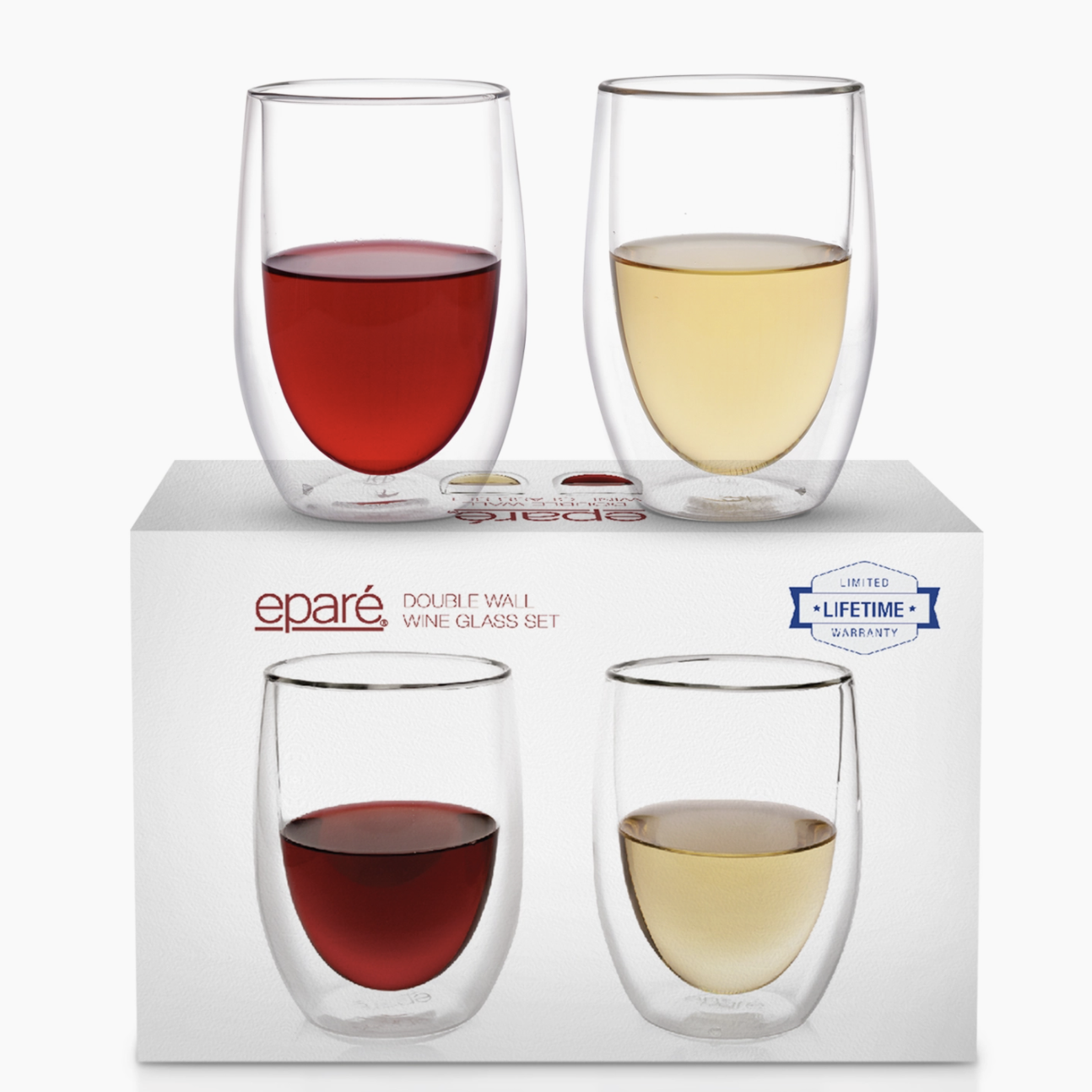 Epare Double Wall Wine Glasses - Cork and Key