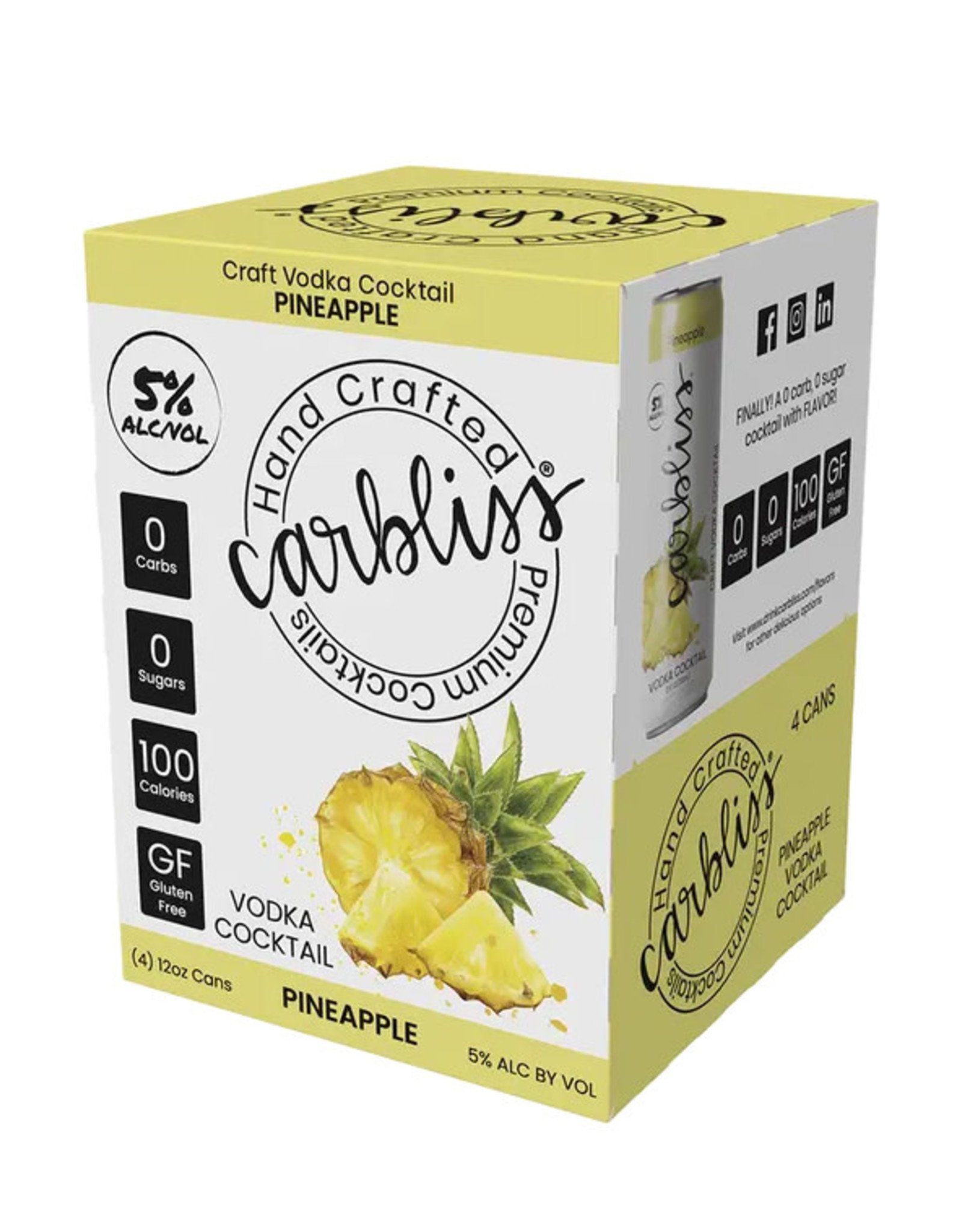 Carbliss Pineapple 4 Pk Cans