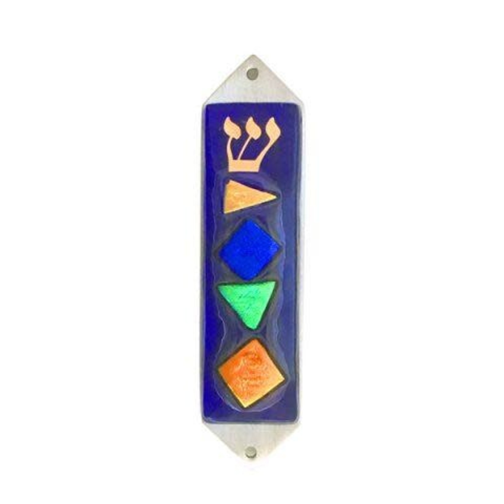 Blue Dichroic Mezuzah Case