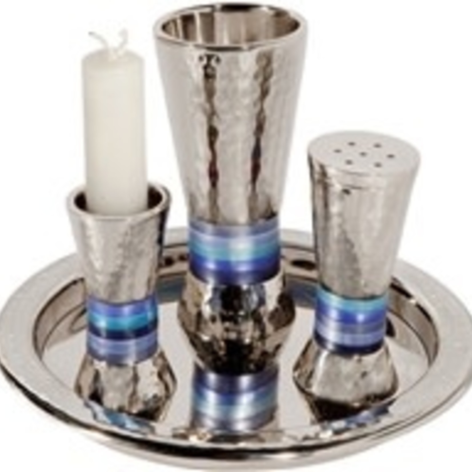 Havdallah Set - Hammer Work - Rings - Blue