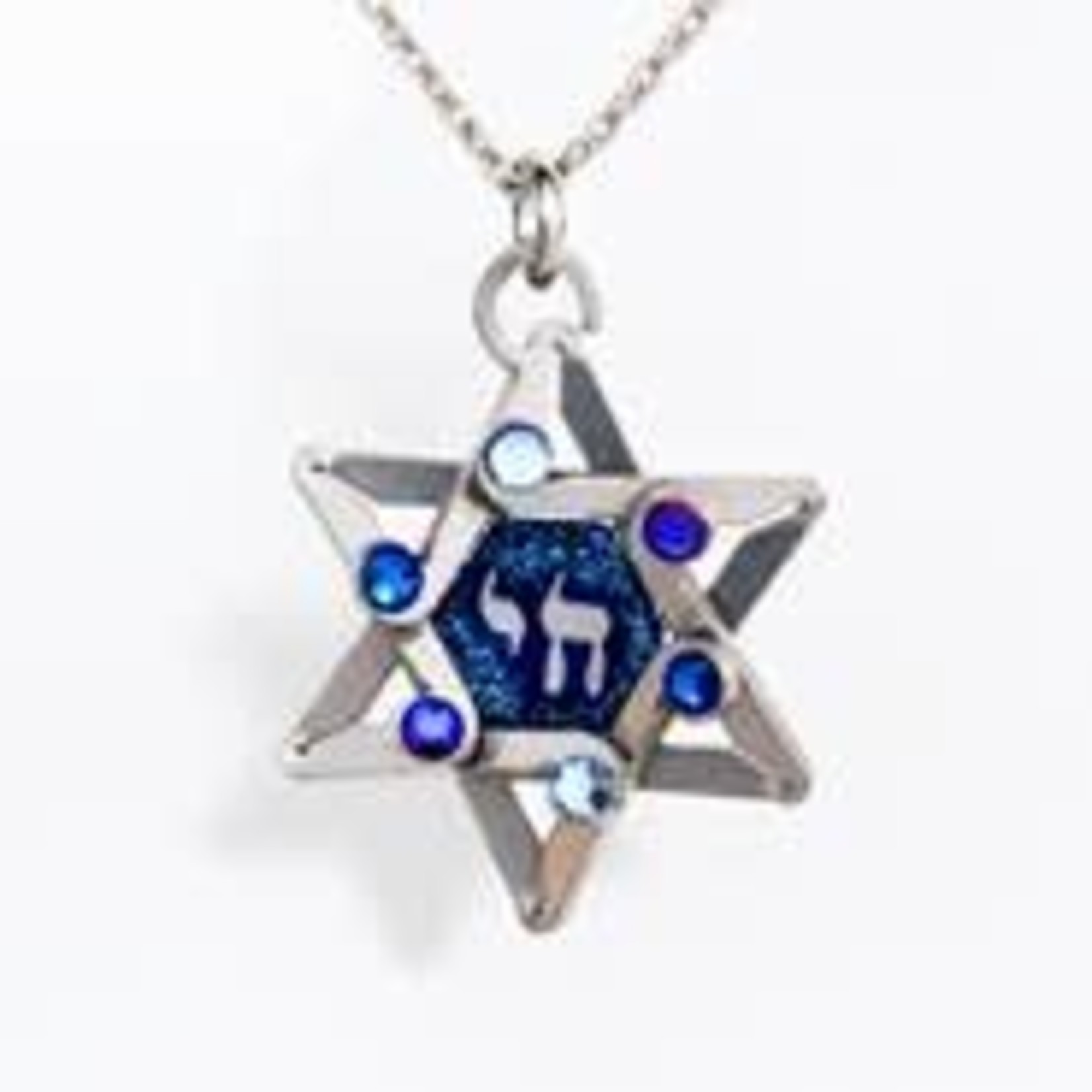 Blue Star and Chai Necklace