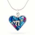 Blue Heart and Chai Necklace
