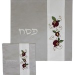 Made in Israel Matzah Cover Set - Gray/White