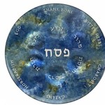 Ocean Blue Glass Seder Plate