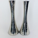 Candle Holders Aluminum Hammered  Ht. 8"