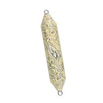 Ivory "Swirls" Enameled Mezuzah with Rhinestones