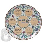 Porcelain Seder Plate - Floral Design