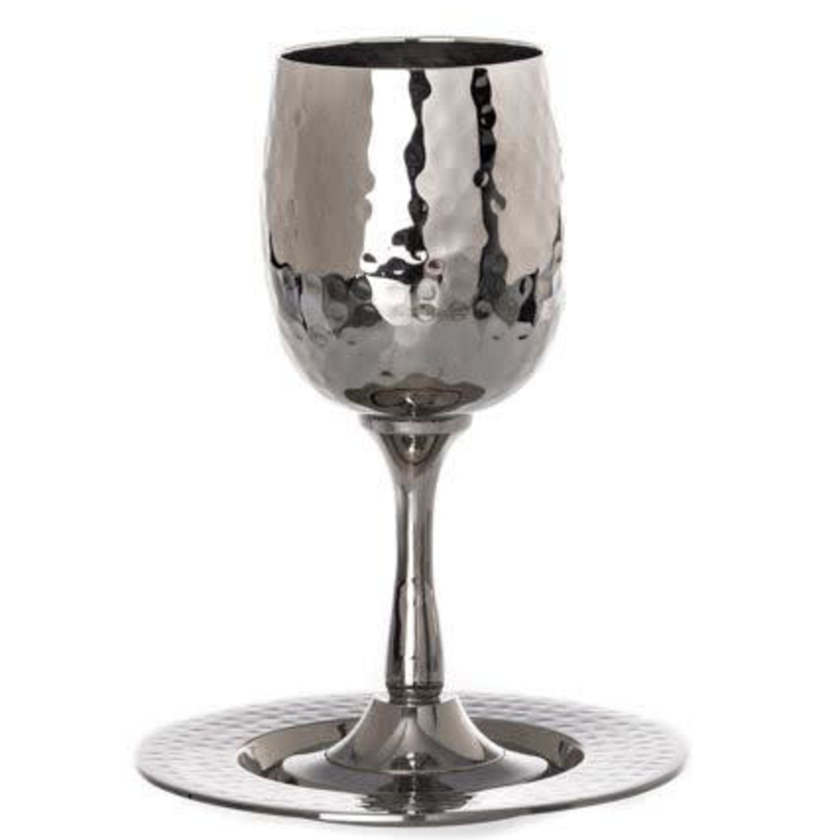 Kiddush Cup -Hammered with Tray