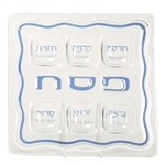 Glass Fused Seder Plate - Square