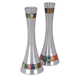 Aluminum Candle Holders With Multi-Color Inlay
