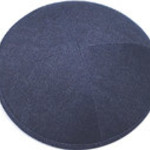 Navy Kippah with Clips - 16cm