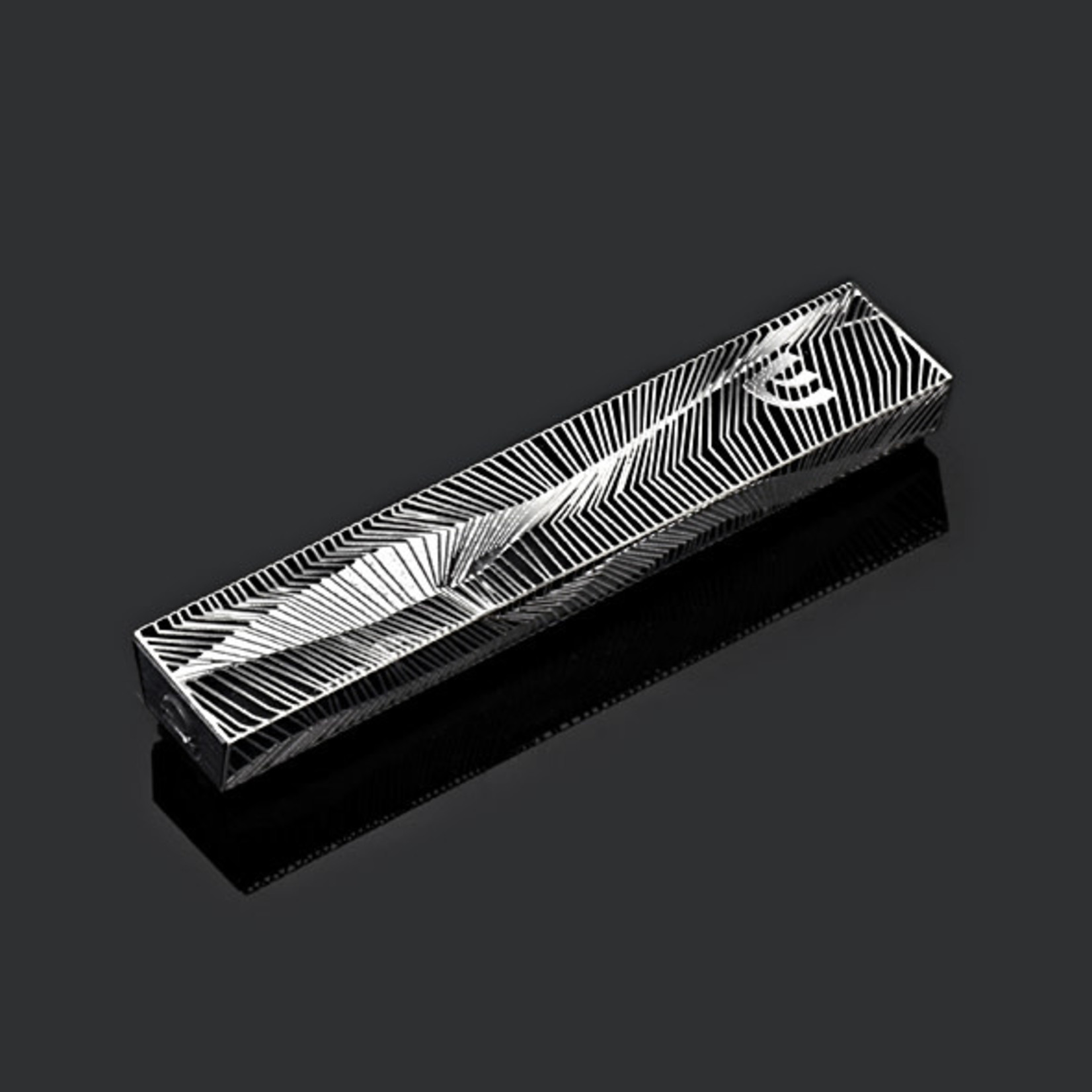 Made in Israel Lines Mezuzah Case - Dark - Small
