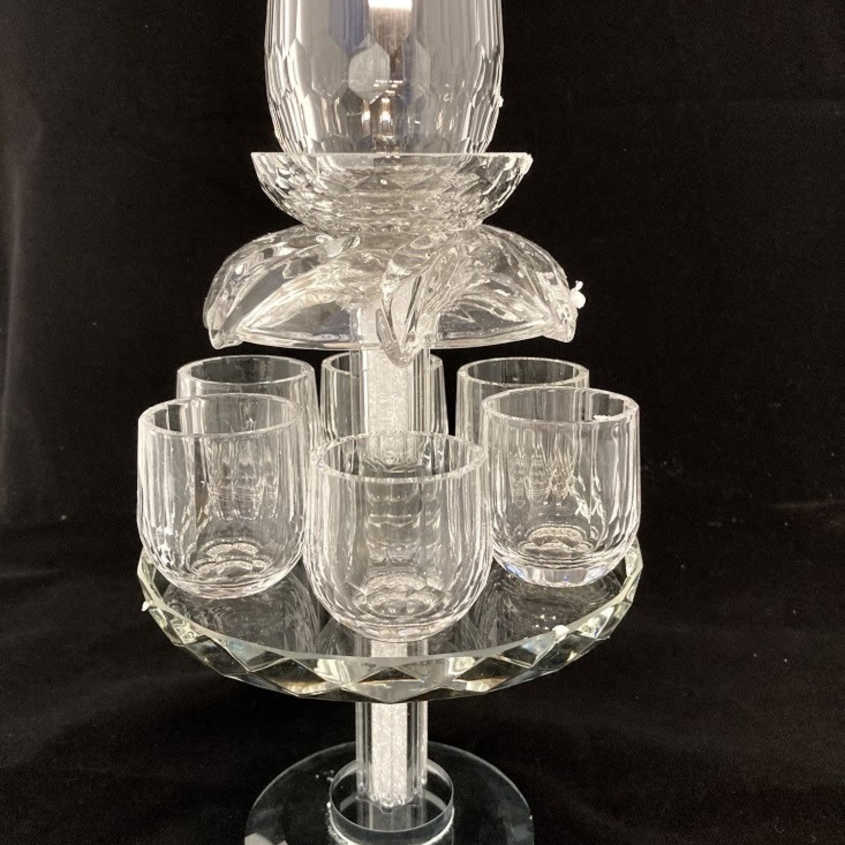 6 Cup Crystal Kiddush Fountain