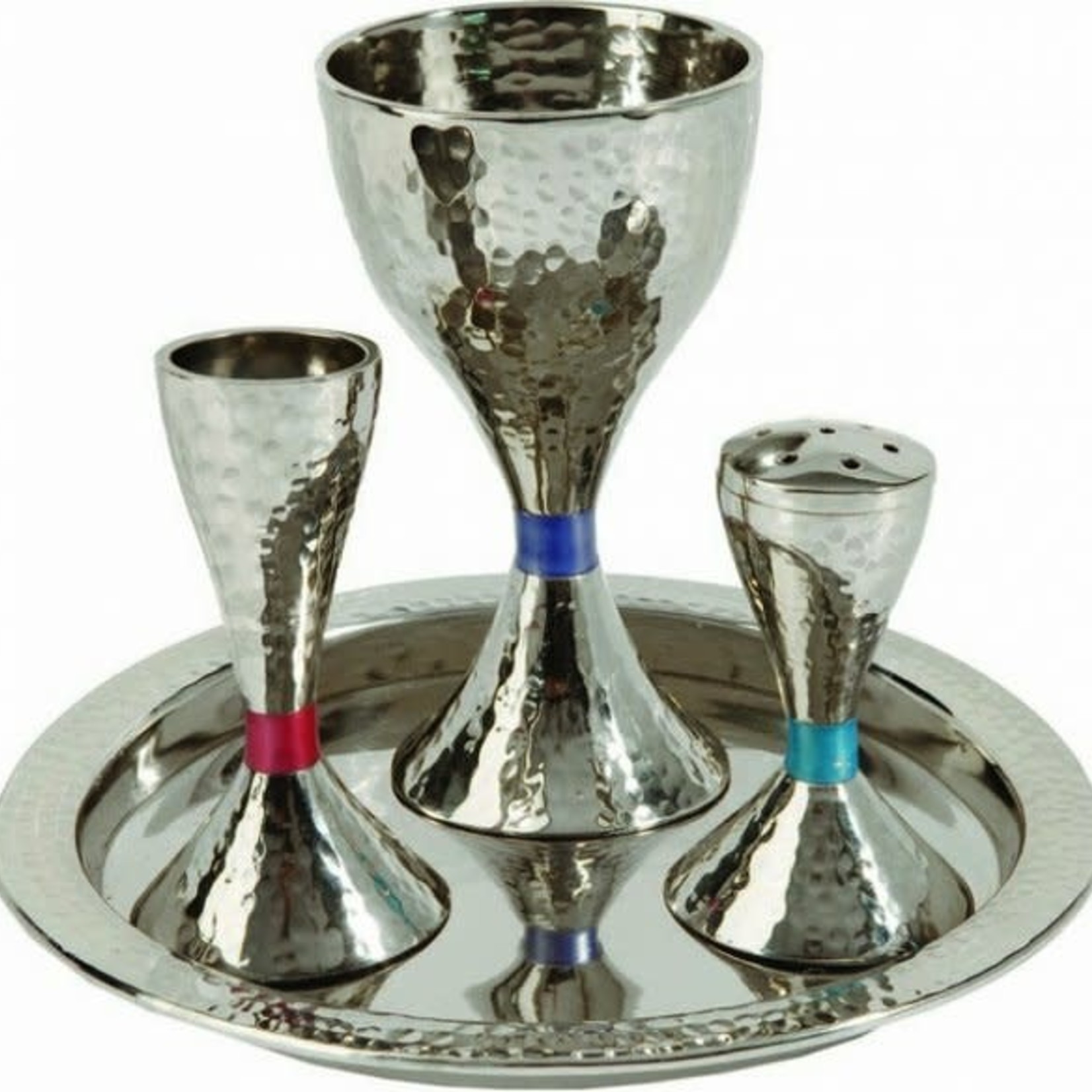 Nickel Havdalah Set - Hammer work - Silver