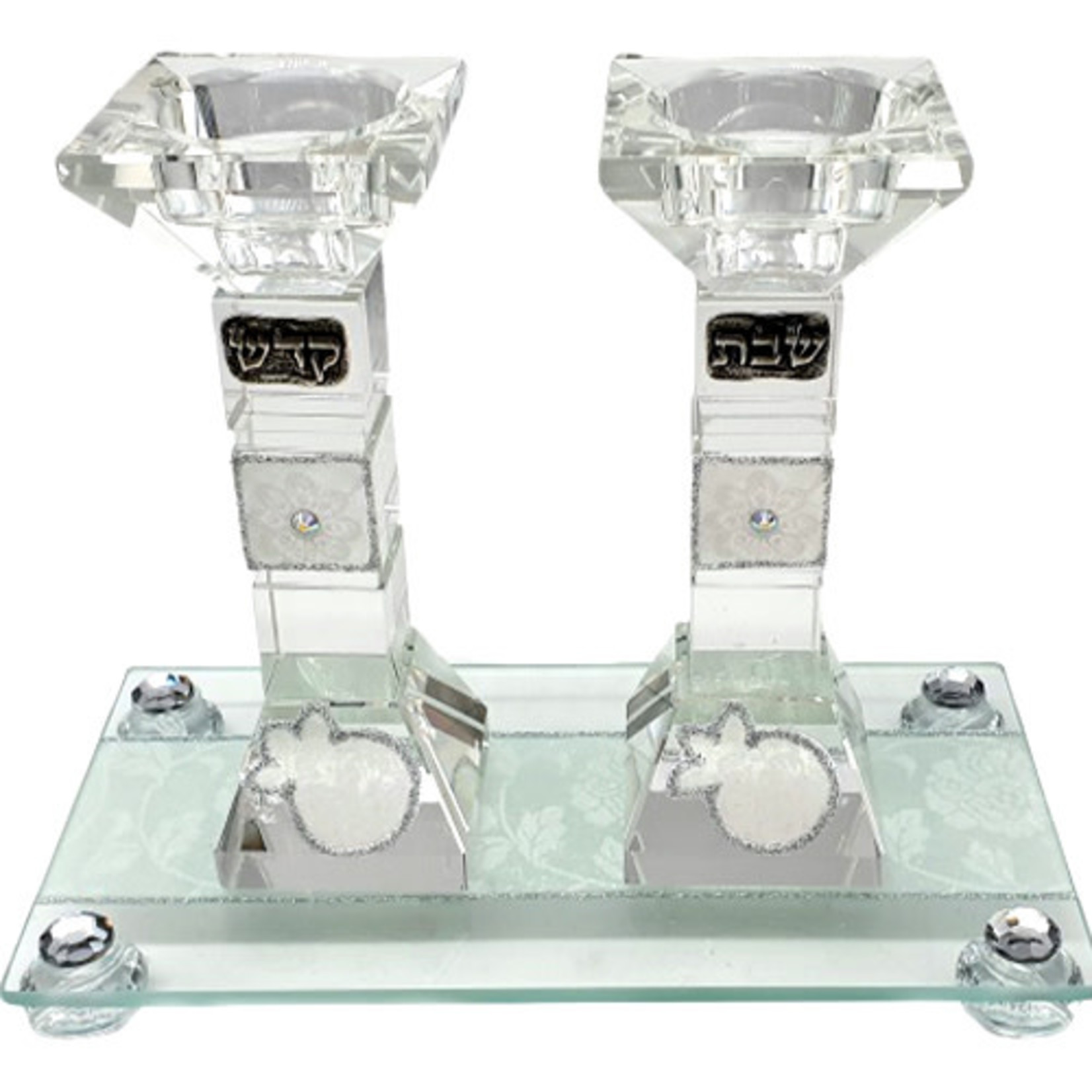 Crystal Candlesticks with Tray
