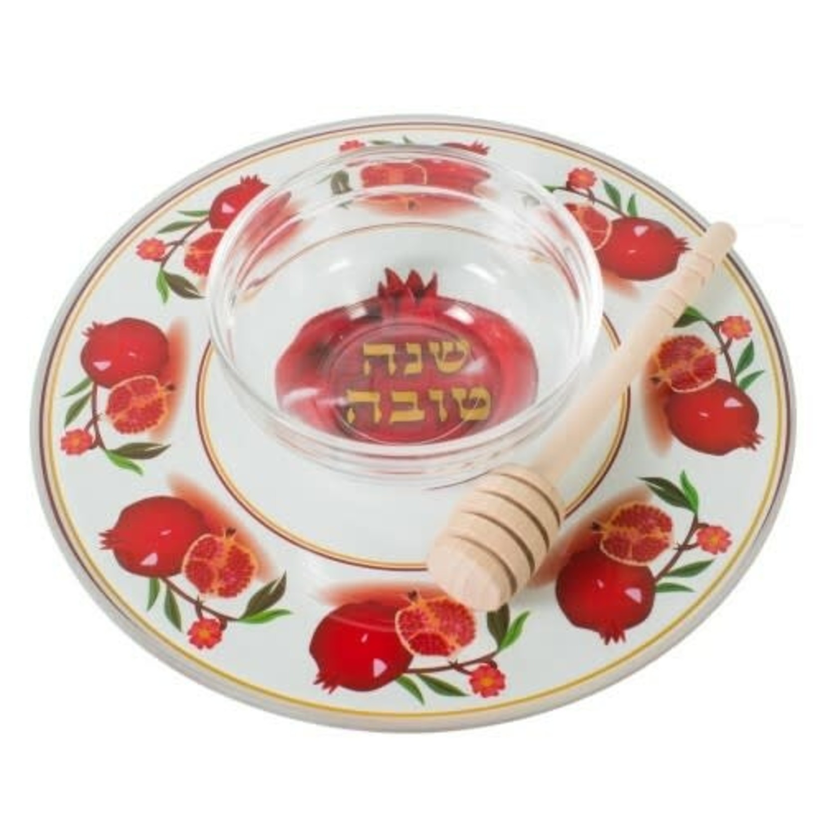 Glass Pomegranate Honey Dish