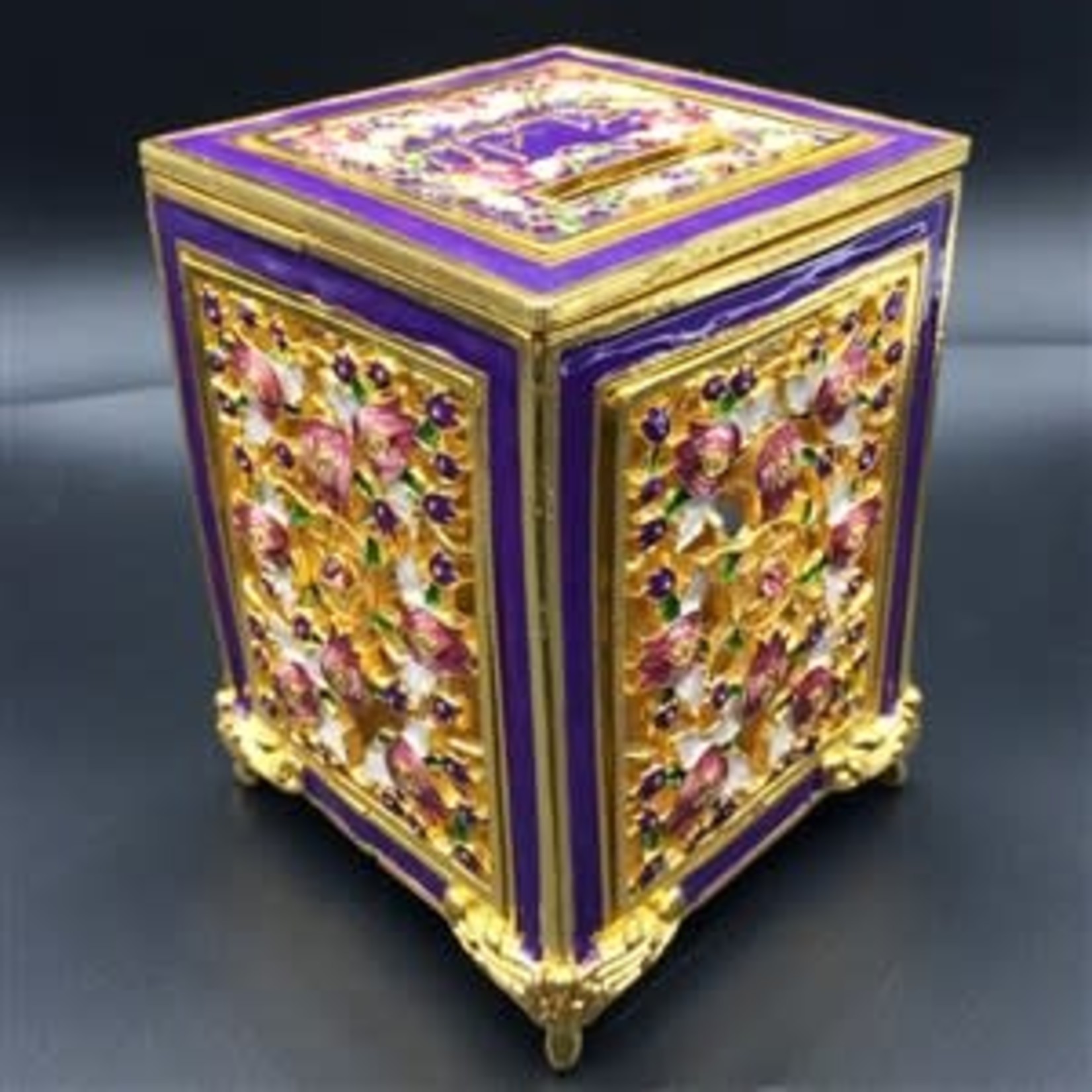 Purple Tzedakah Box - Jeweled