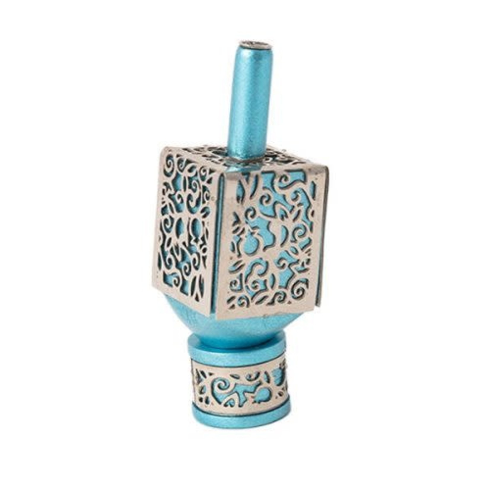 Large Anodized Aluminum Dreidel with Metal Cutout