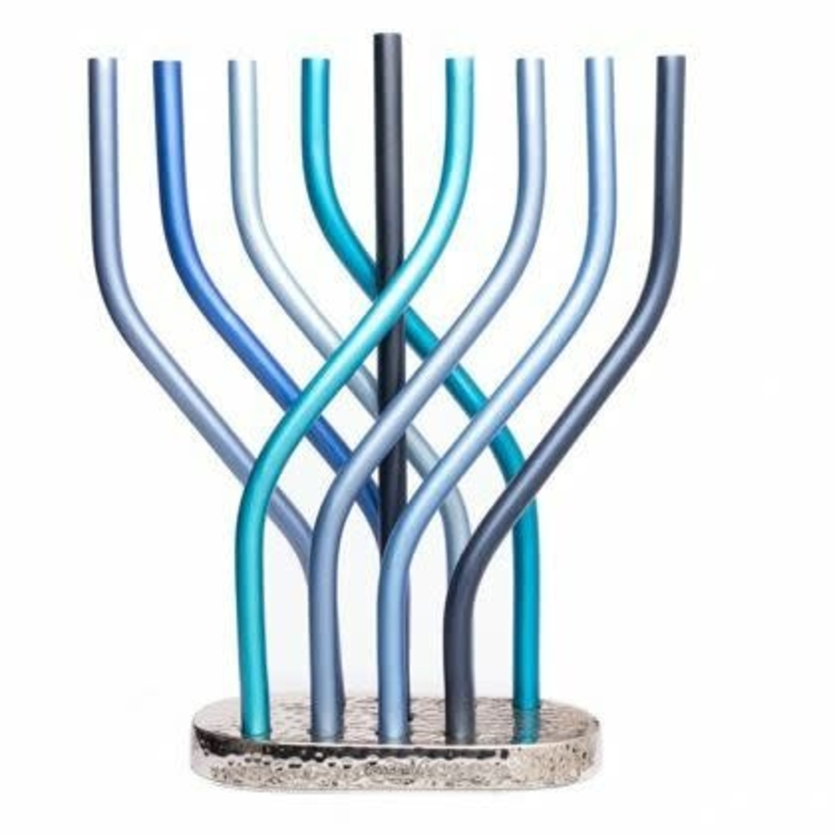 Anodized Flame Menorah - Blue
