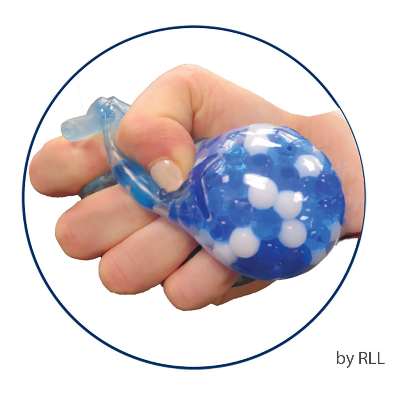 Squish Dreidel™ Filled With Blue And White Gel Beads