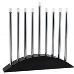 Large LED Electric Menorah -  Black & Silver Arch Style