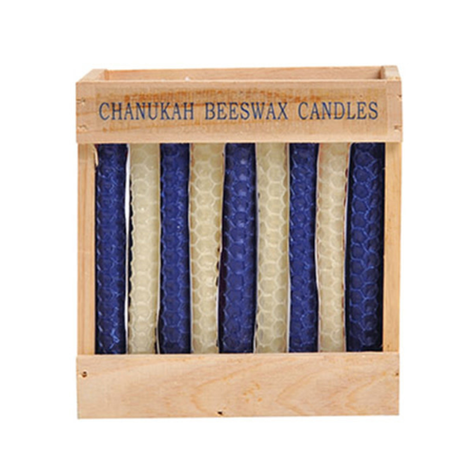 Beeswax Chanukah Candles-Blue&White