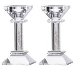 Crystal Candle Holder-Inner Diamond Stone  -Small