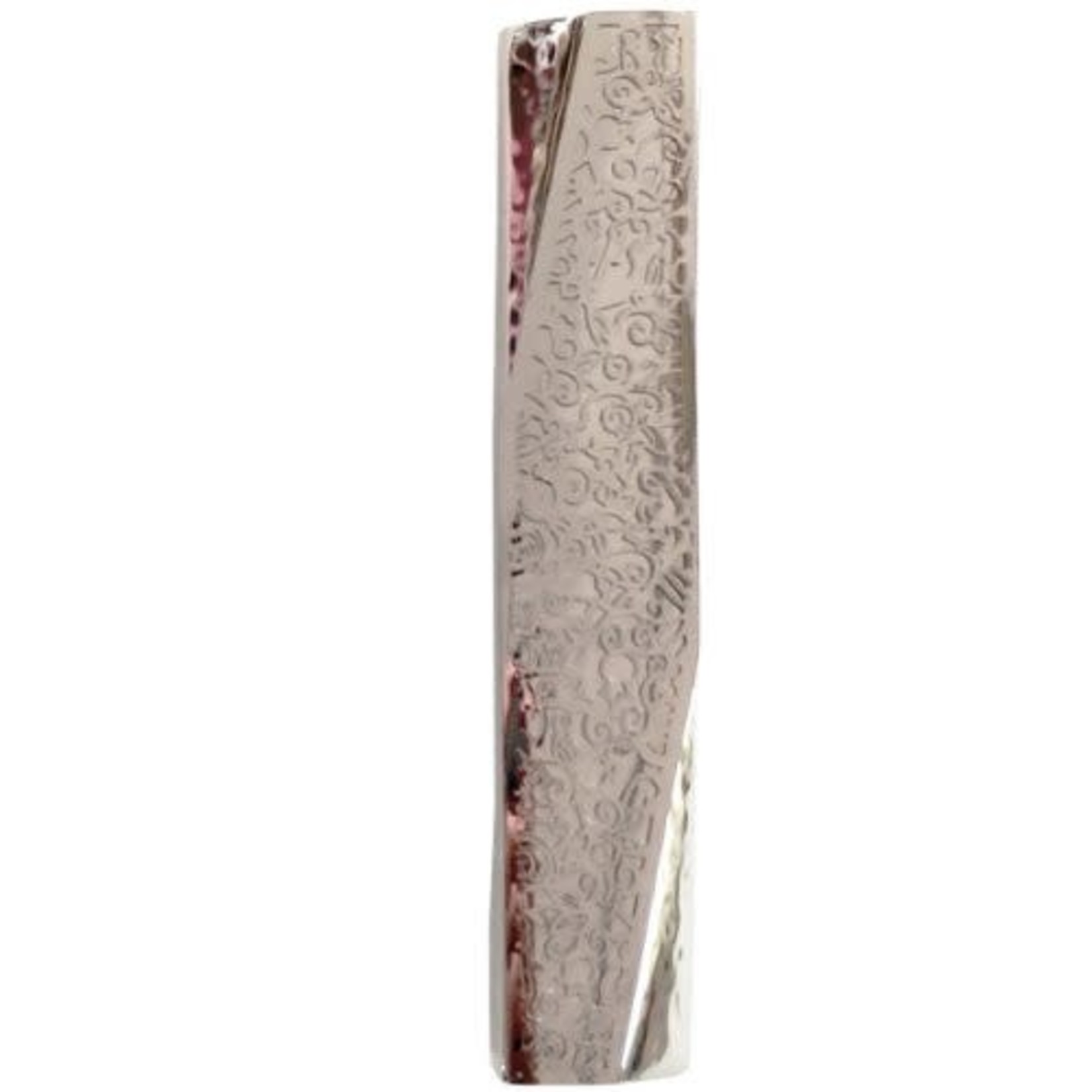 Geometric Mezuzah Case-Pomegranate-Hammered/Satin