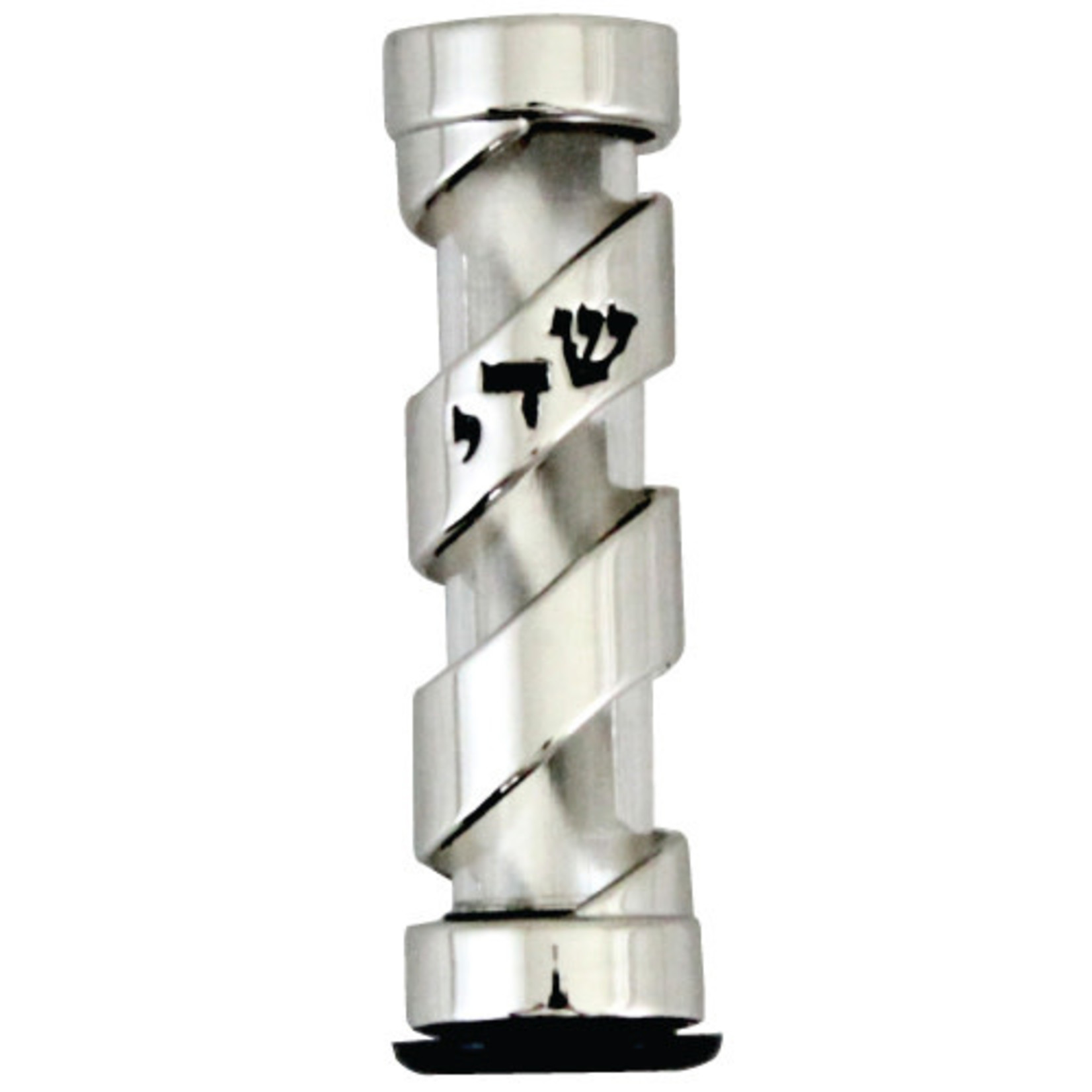 Twist Mezuzah For Car - Nickel