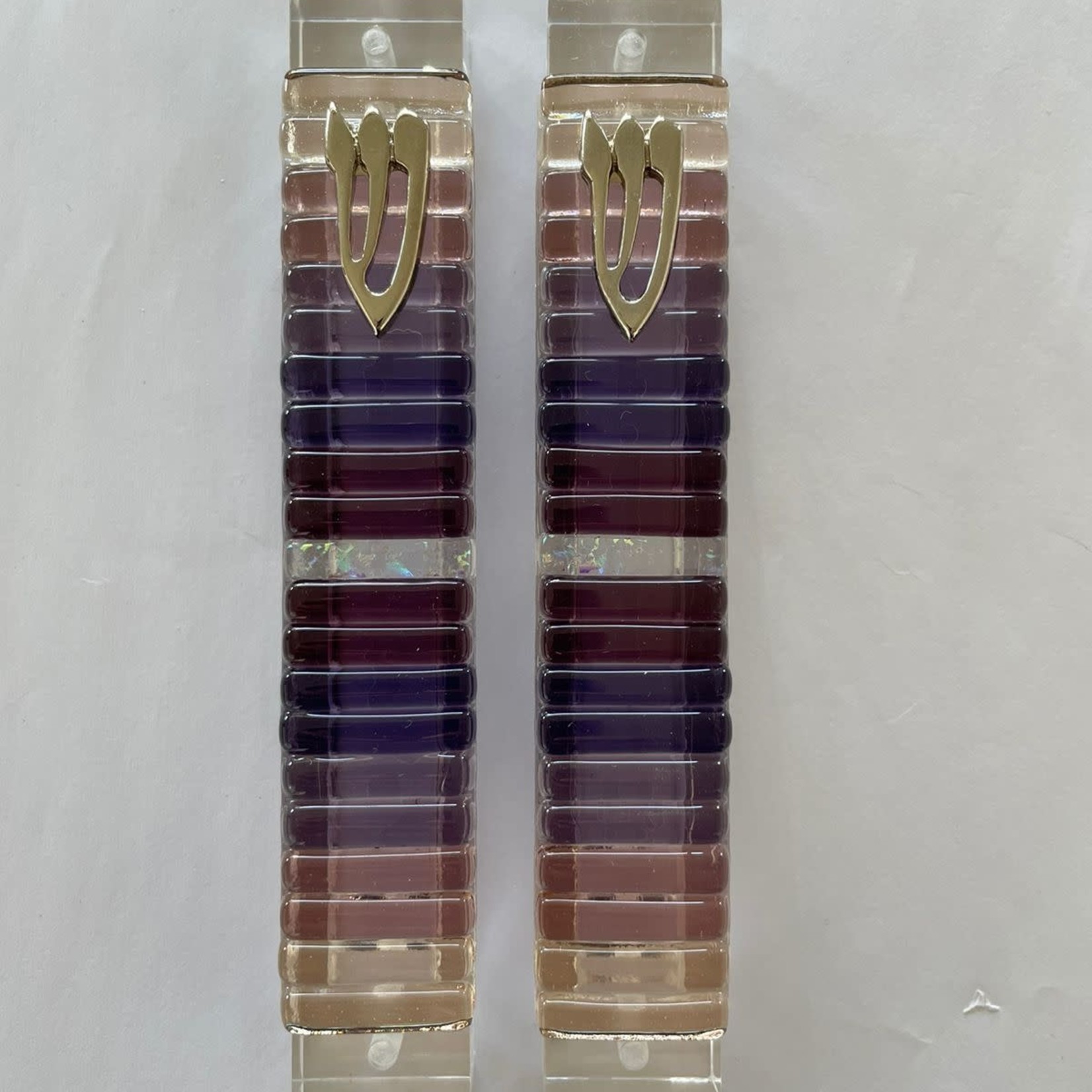 Handmade Glass Mezuzah-Purples