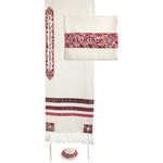 Embroidered Tallit, Magen David- Pink