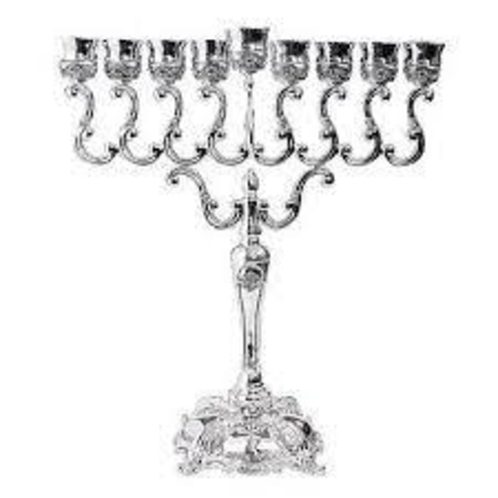 Silver Plate Menorah for Oil - 17"