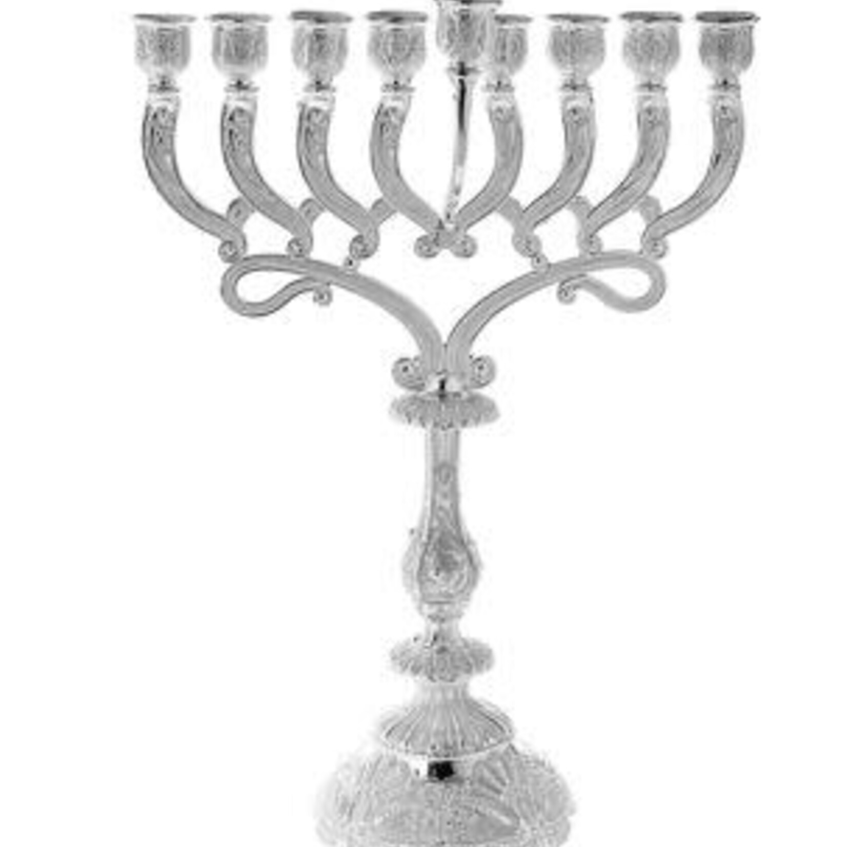 Silver Plate Filigree Menorah - 16"