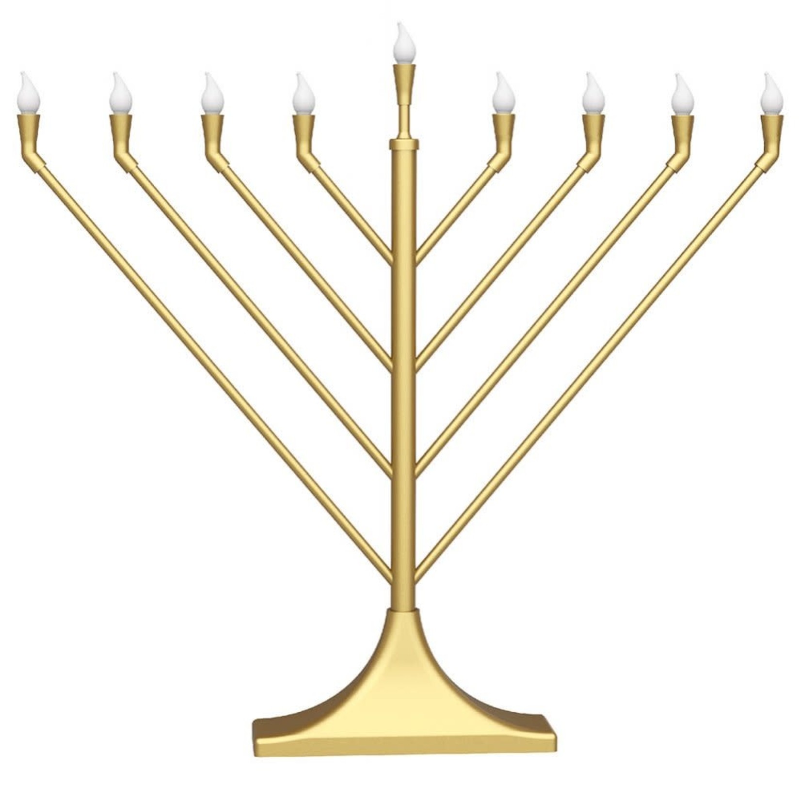 Large Display LED Electric Menorah Angled Rambam Shape - GOLD