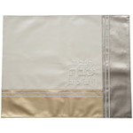 White-Gold-Silver Faux Leather Challah Cover