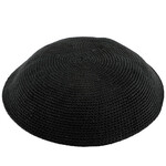 Fine Knit Black KIppah - 17cm