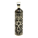 Mezuzah Pendant with Symbols - Sterling Silver