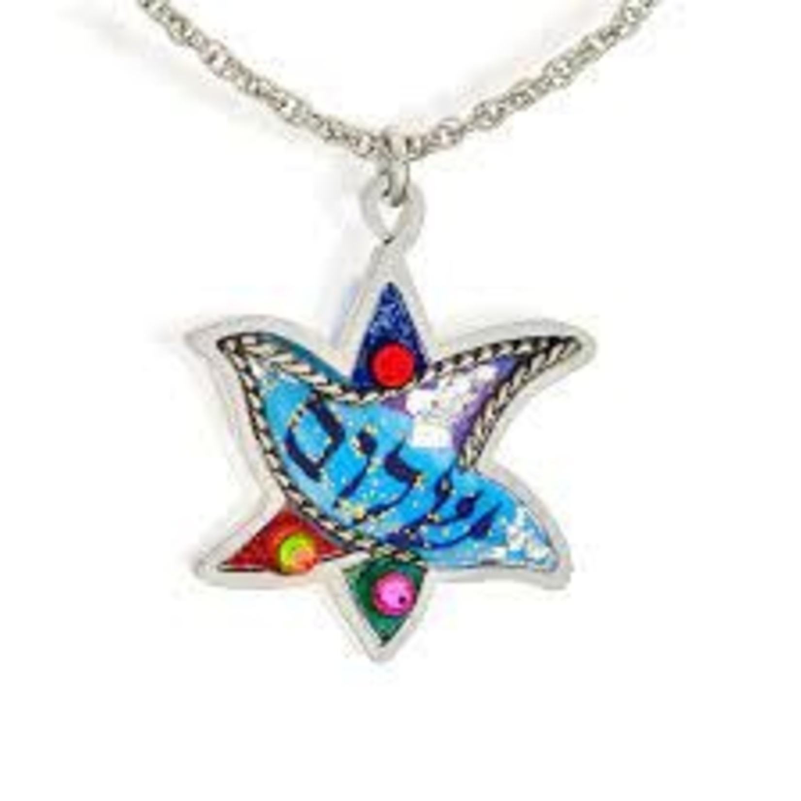 Star of David Shalom Dove Necklace