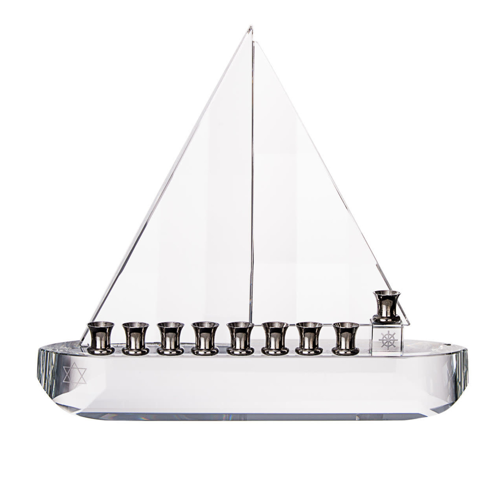 Crystal Sailboat Menorah
