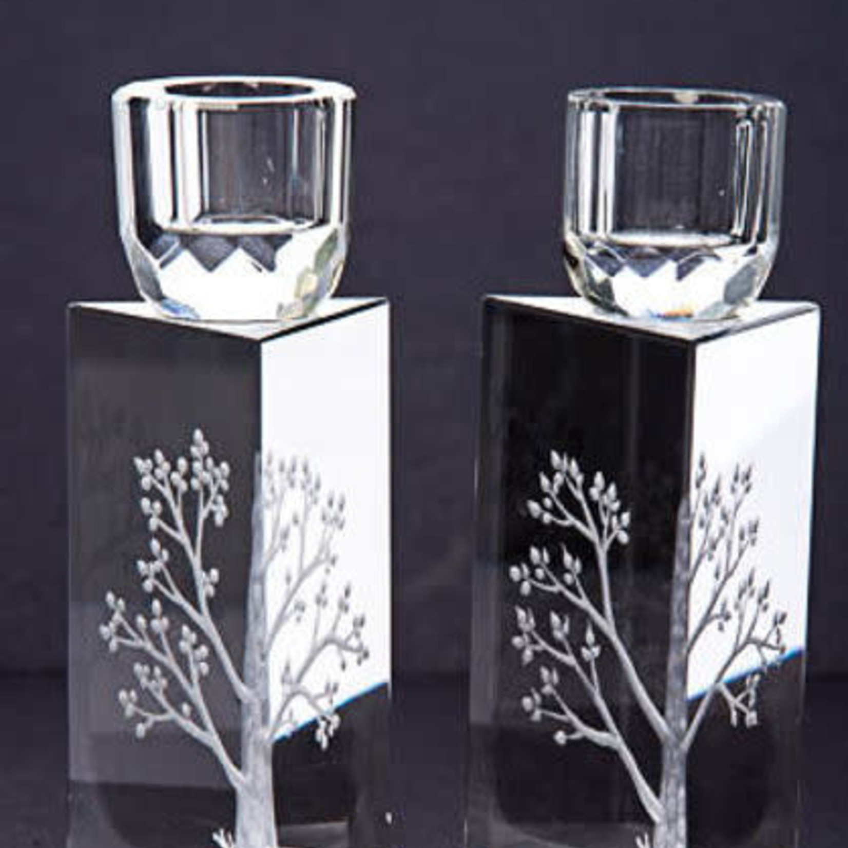 Eitz Chaim Crystal Candlesticks