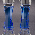 Blue Crystal with Stars Candlesticks