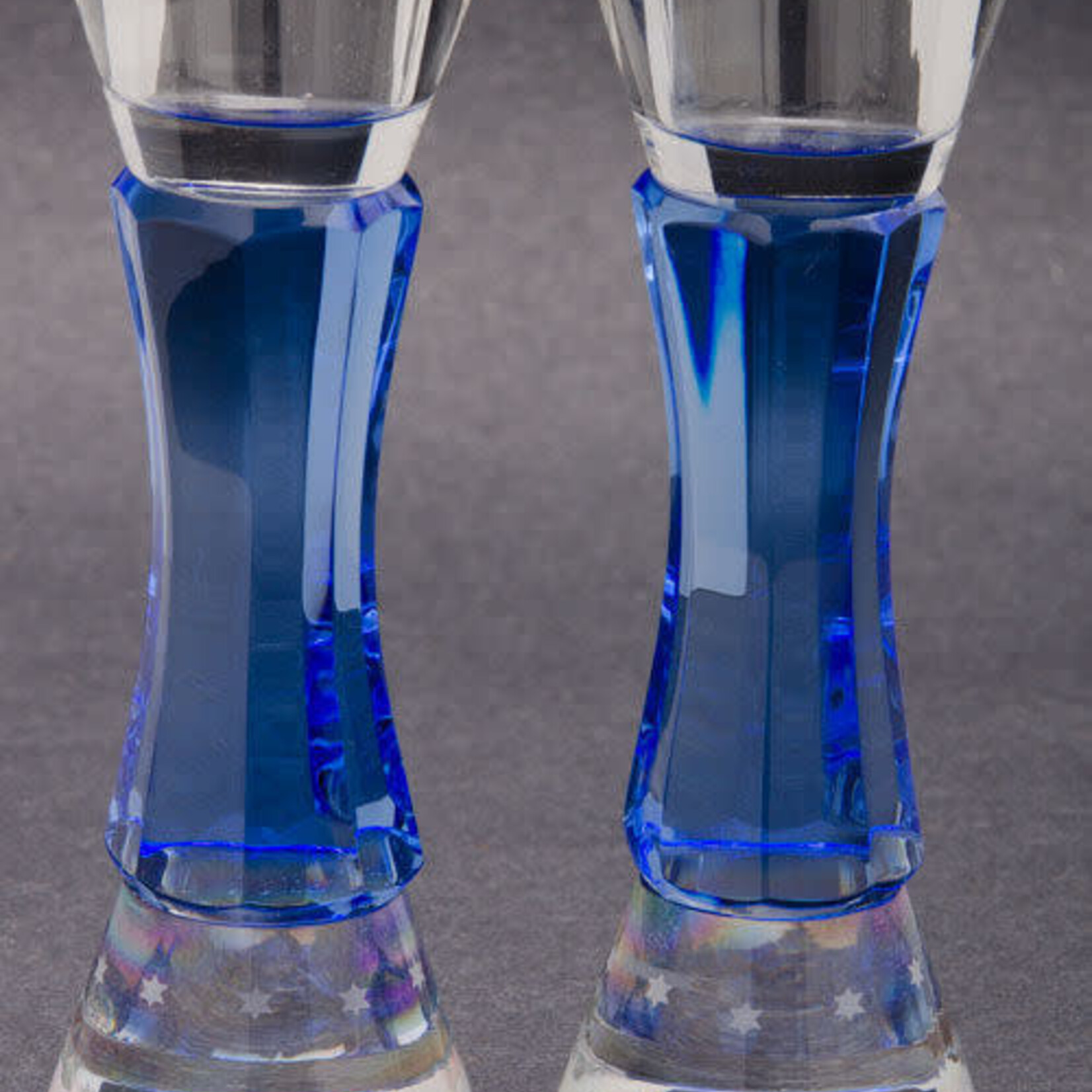 Blue Crystal with Stars Candlesticks