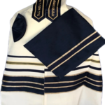Blue and Gold Stripes on Brushed Cotton (956)