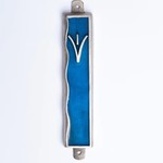 Pewter Mezuzah - Blue