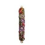 Floral with Butterfly  Mezuzah with Genuine Crystals