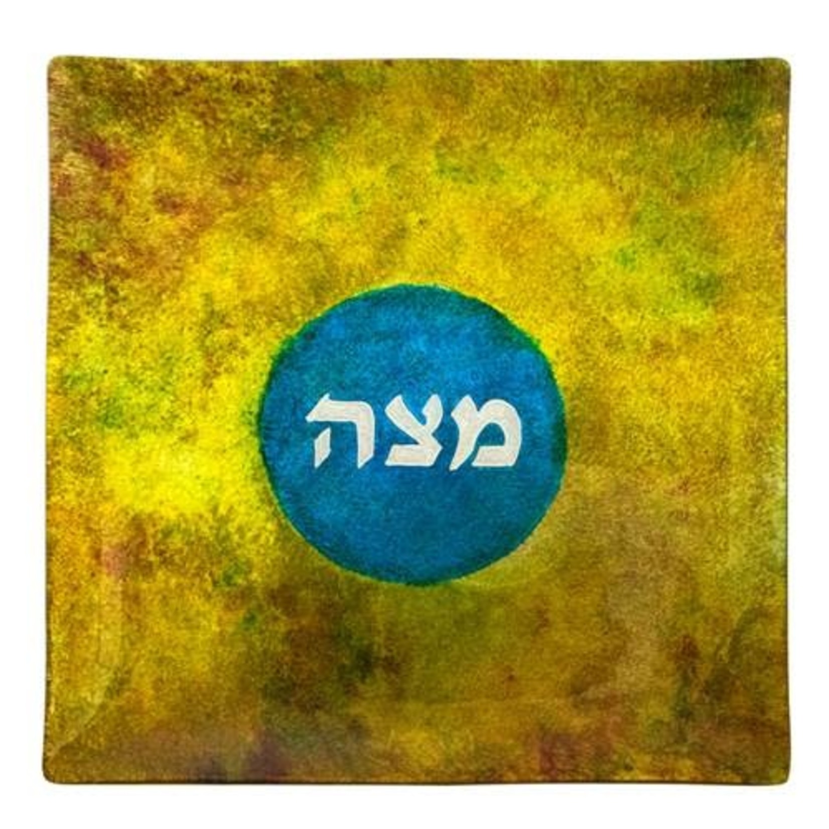 Multicolor Glass Matzah Plate