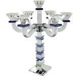 Crystal Candelabra Square Design - 7 Arms - Blue